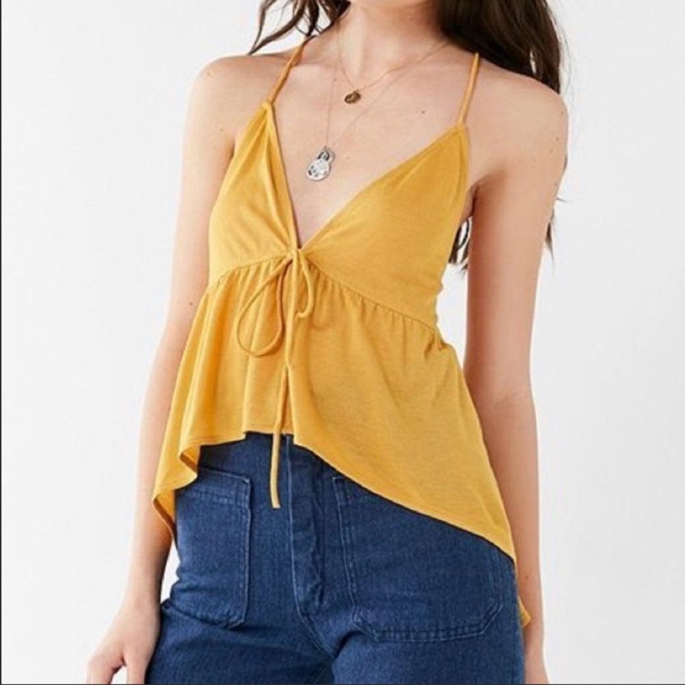 UO Mustard Flowy High/Low Tank